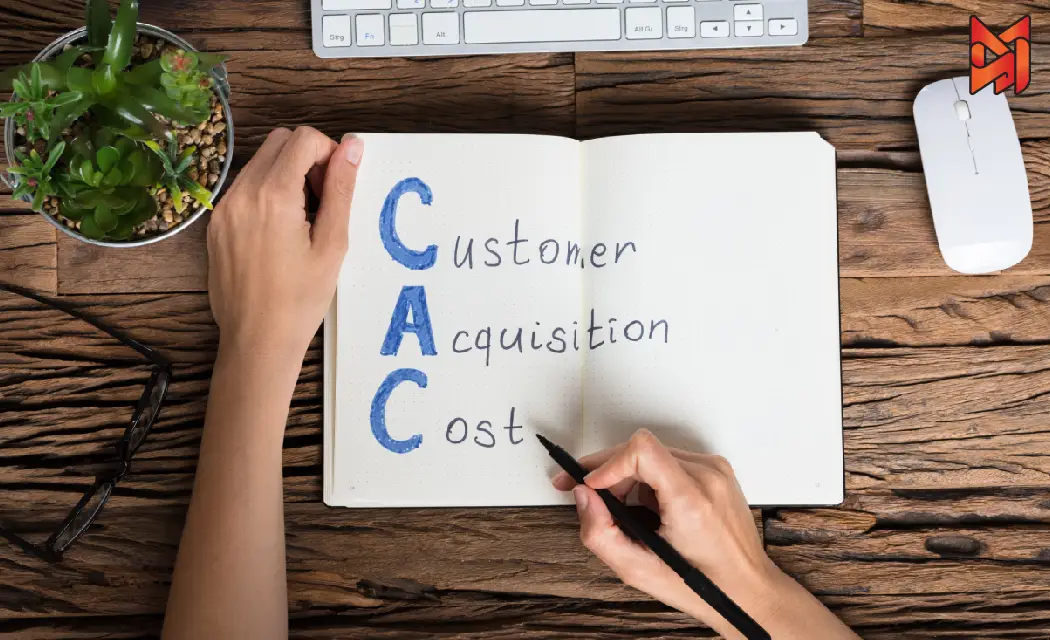 An informative image explaining the concept of Customer Acquisition Cost (CAC) as the total investment needed to attract a new customer, a key metric for measuring business growth.