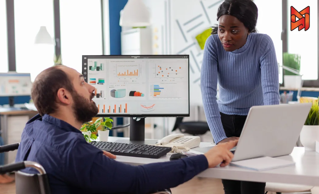 An SEO analysts looking at backlink reports, identifying harmful and spammy links.