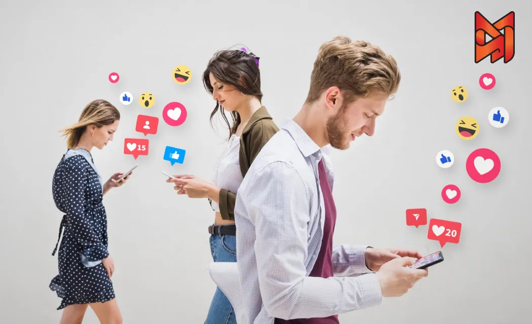 People addicted to social media searching for their favorite brands and products and reacting to them.