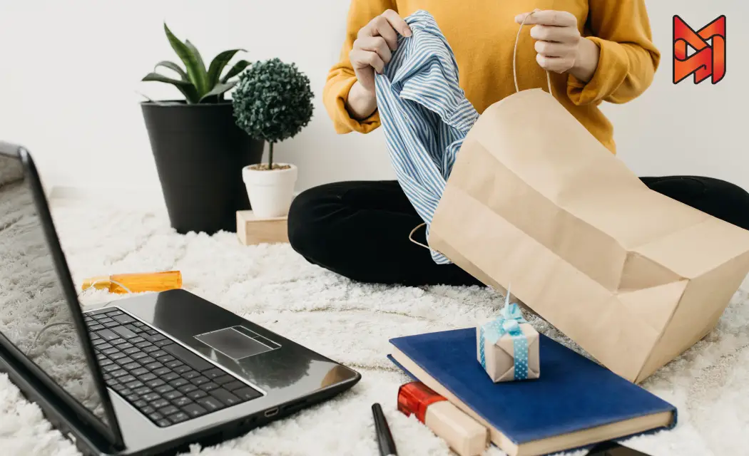 Frustrated customer holding the wrong product received from a seasonal marketing campaign.