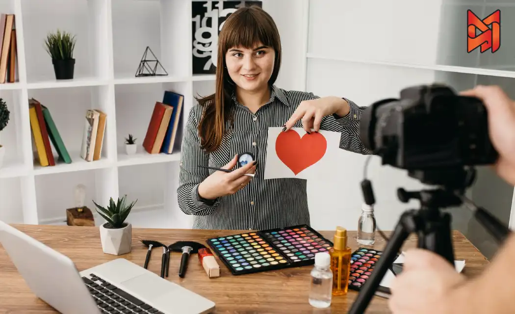 A Video creator recording a product video to publish on top video platforms.