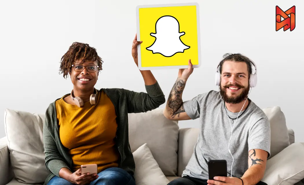 Two Snapchat users celebrating Snapchat as the top platform for watching video content.