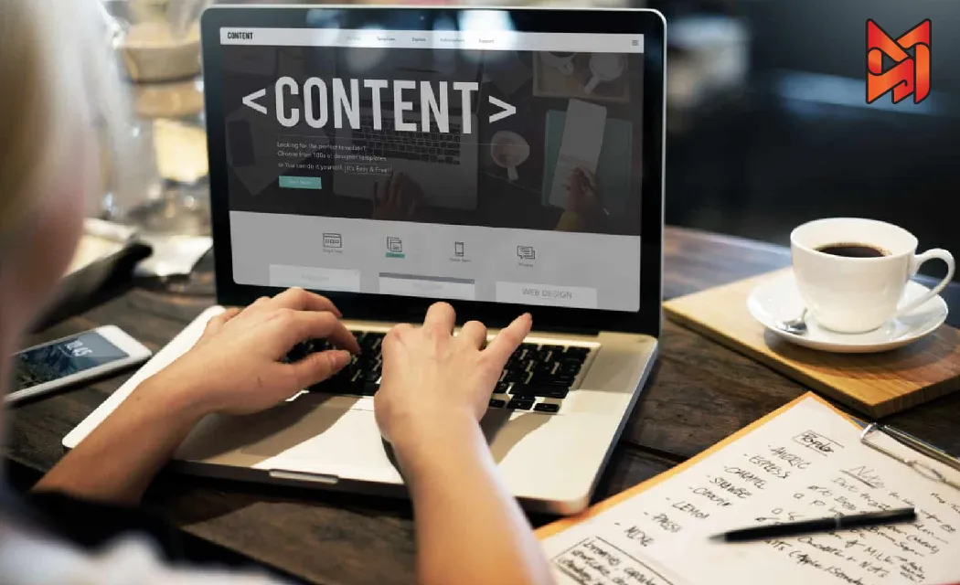 Content marketer planning SEO-focused content strategy.