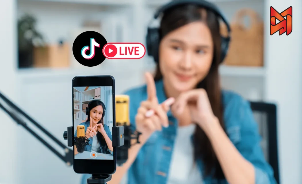 Influencer livestreaming and chatting with fans.
