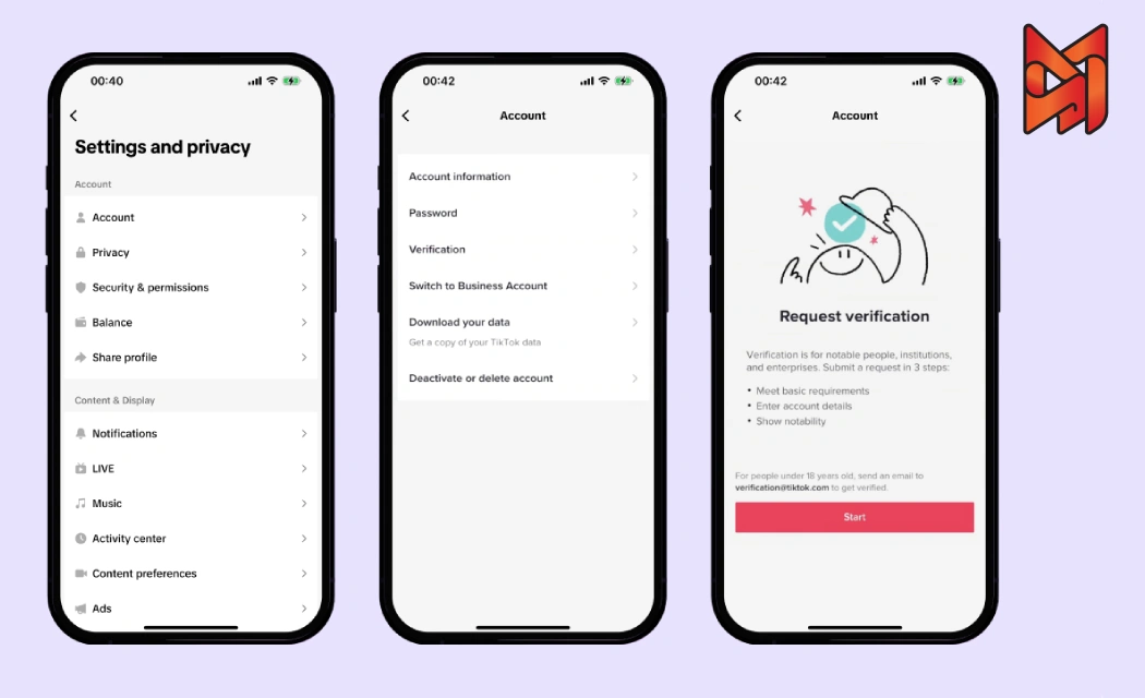 Step-by-step TikTok verification guide screenshot.