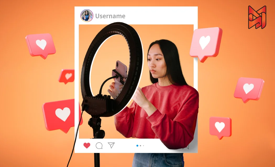 Influencer adding Instagram Stories features to connect with her audience.